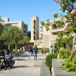 A modernist research and engineering campus in bright sun