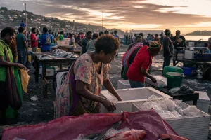 Photograph illustrating gaming in Papua New Guinea