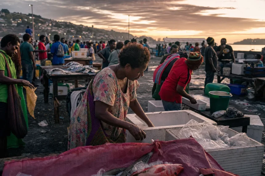 Photograph illustrating gaming in Papua New Guinea