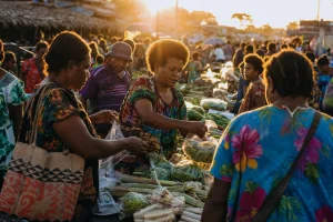 Photograph illustrating gaming in Papua New Guinea