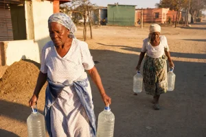 Photograph illustrating water supply in South Africa