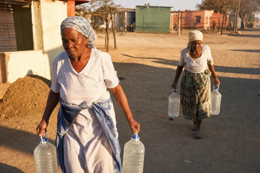 Photograph illustrating water supply in South Africa