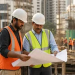 Photograph illustrating construction in India