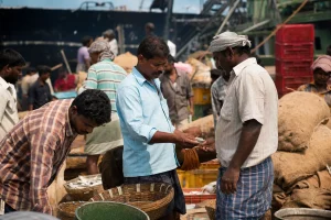 Photograph illustrating trade in India
