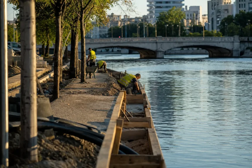 Photograph illustrating public works in Romania