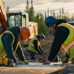 Photograph illustrating construction in Canada