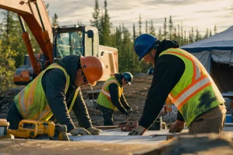 Photograph illustrating construction in Canada