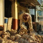Photograph illustrating construction in India