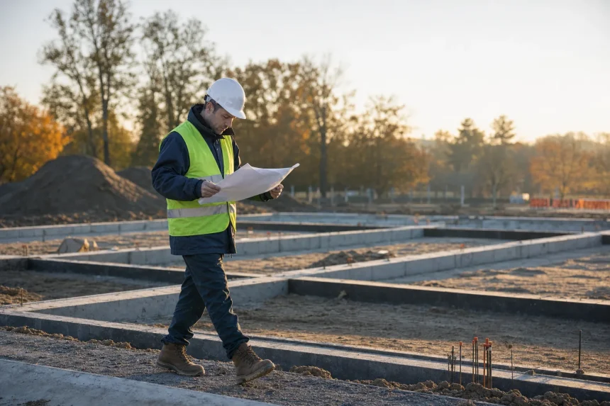 Photograph illustrating public construction in Poland