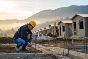 Photograph illustrating public housing in Ecuador