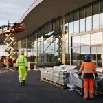 Photograph illustrating air transport and construction in Estonia