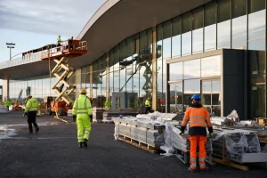 Photograph illustrating air transport and construction in Estonia