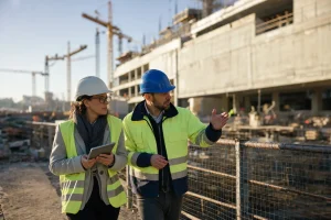 Photograph illustrating construction in Romania