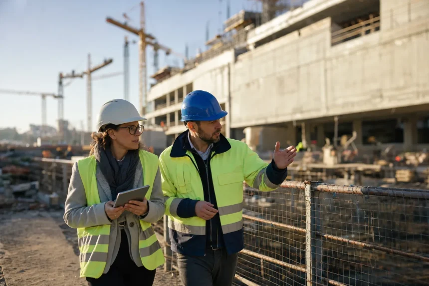 Photograph illustrating construction in Romania