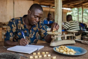 Photograph illustrating gold trading in Ghana