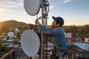 Photograph illustrating telecommunications in Mexico