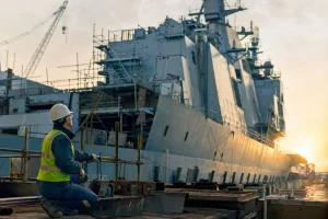 Photograph illustrating defence and naval construction in Italy