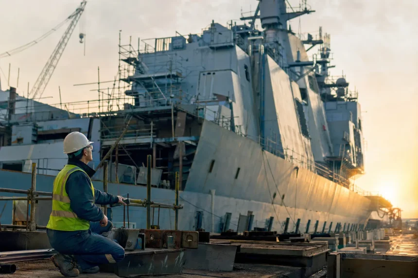 Photograph illustrating defence and naval construction in Italy