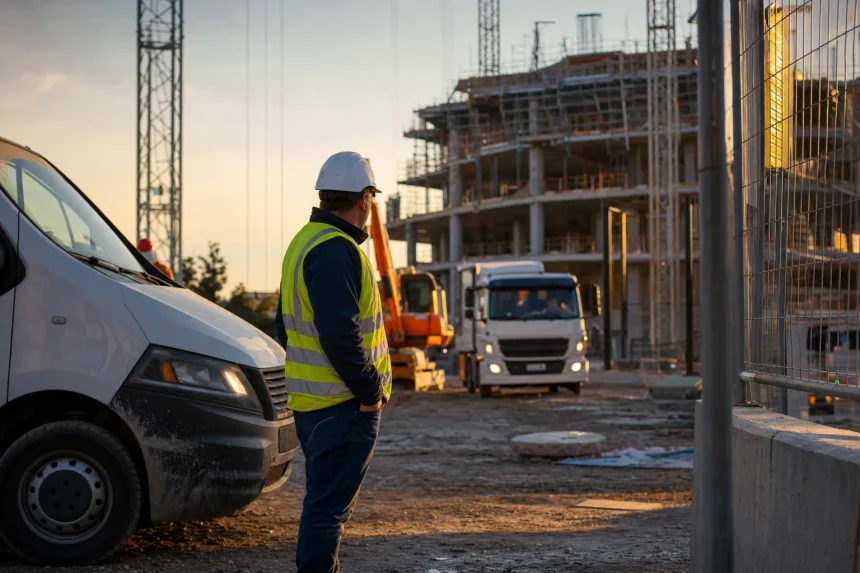 Photograph illustrating construction and services in Spain