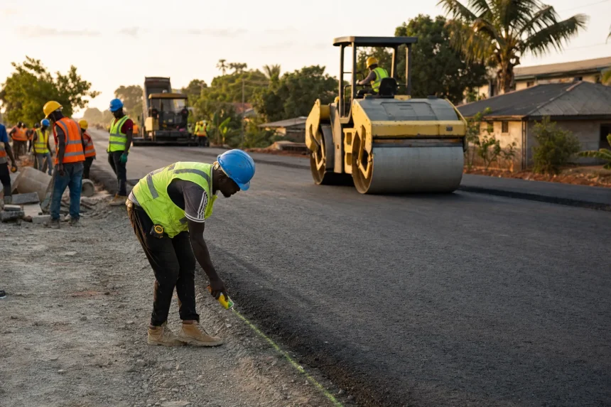 Photograph illustrating roads and utilities in Ghana