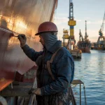 Photograph illustrating defence shipbuilding in Romania