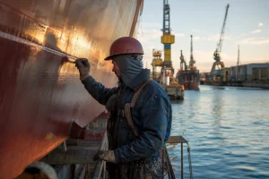 Photograph illustrating defence shipbuilding in Romania
