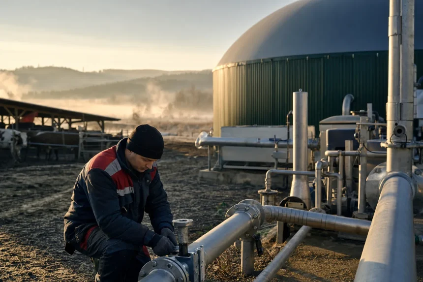 Photograph illustrating energy and agriculture in Romania