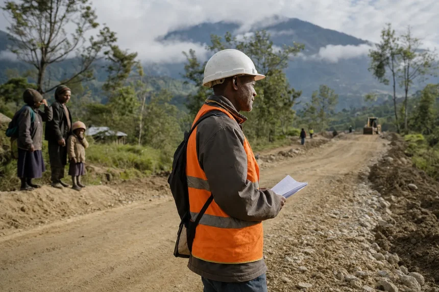 Photograph illustrating road infrastructure in Papua New Guinea