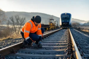 Photograph illustrating rail infrastructure in Romania