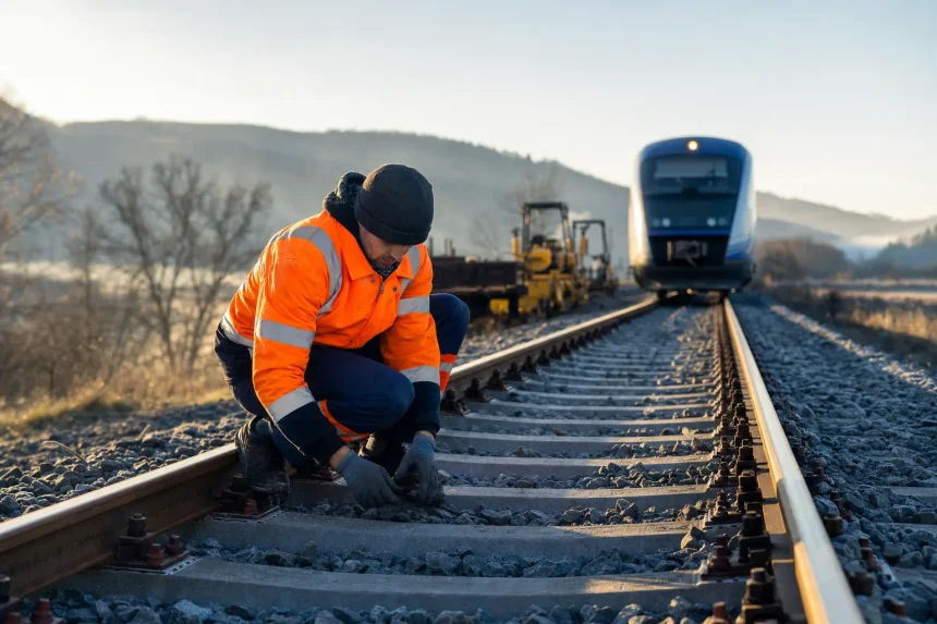 Photograph illustrating rail infrastructure in Romania